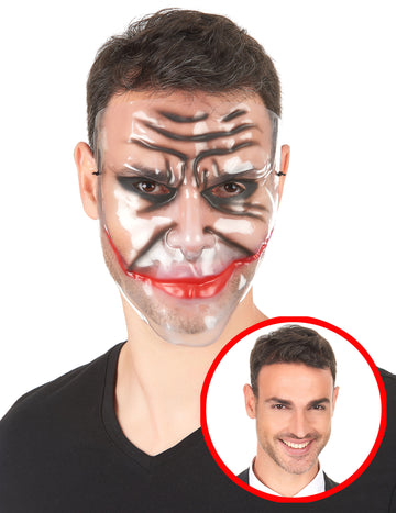 Průhledná maska s roztrženou čelistí pro dospělé