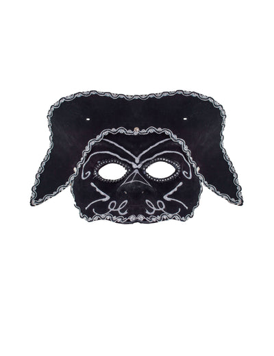 Masque vénitien avec tricorne pour adulte noir et argent