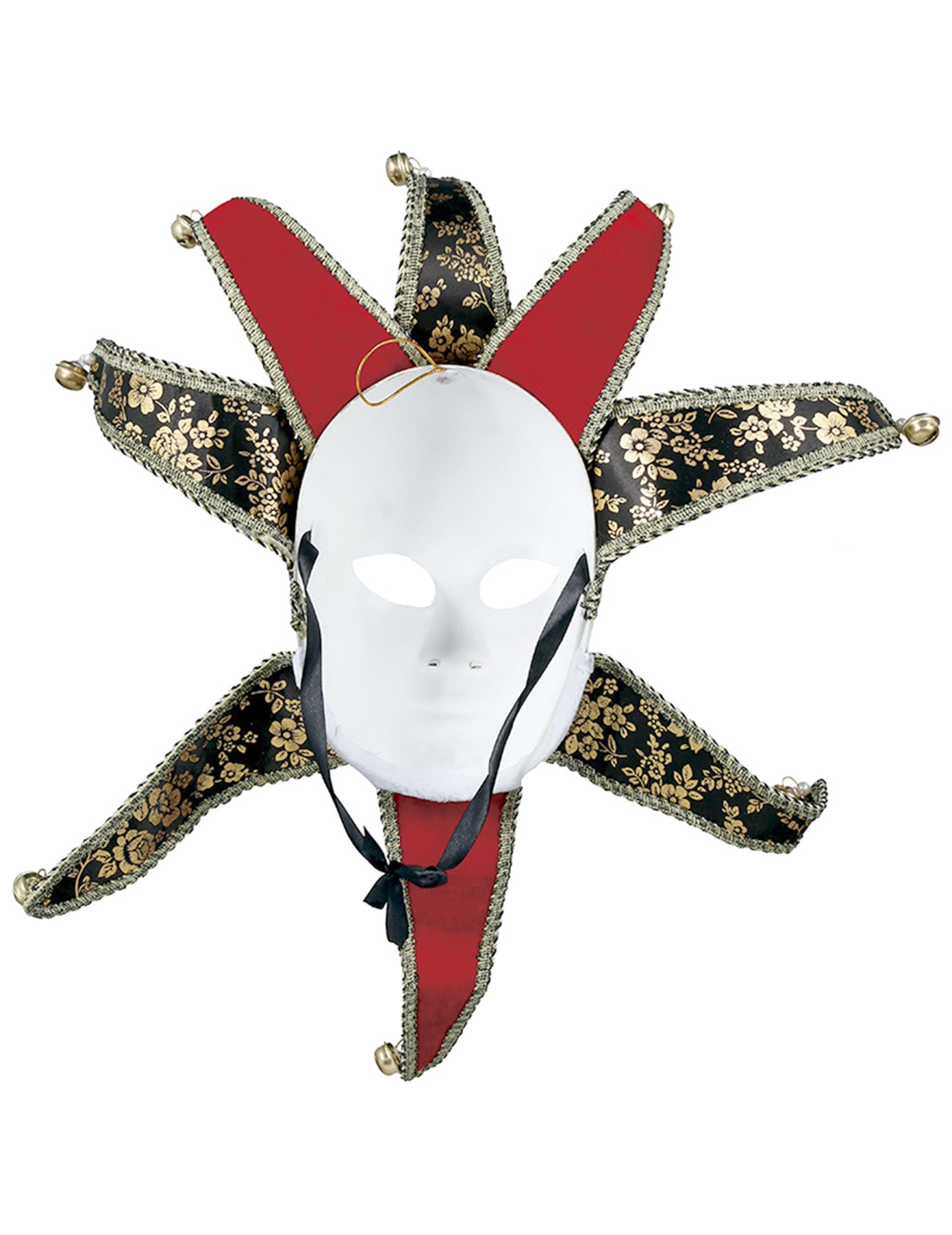 Veneziánská dámská maska červená a černá 