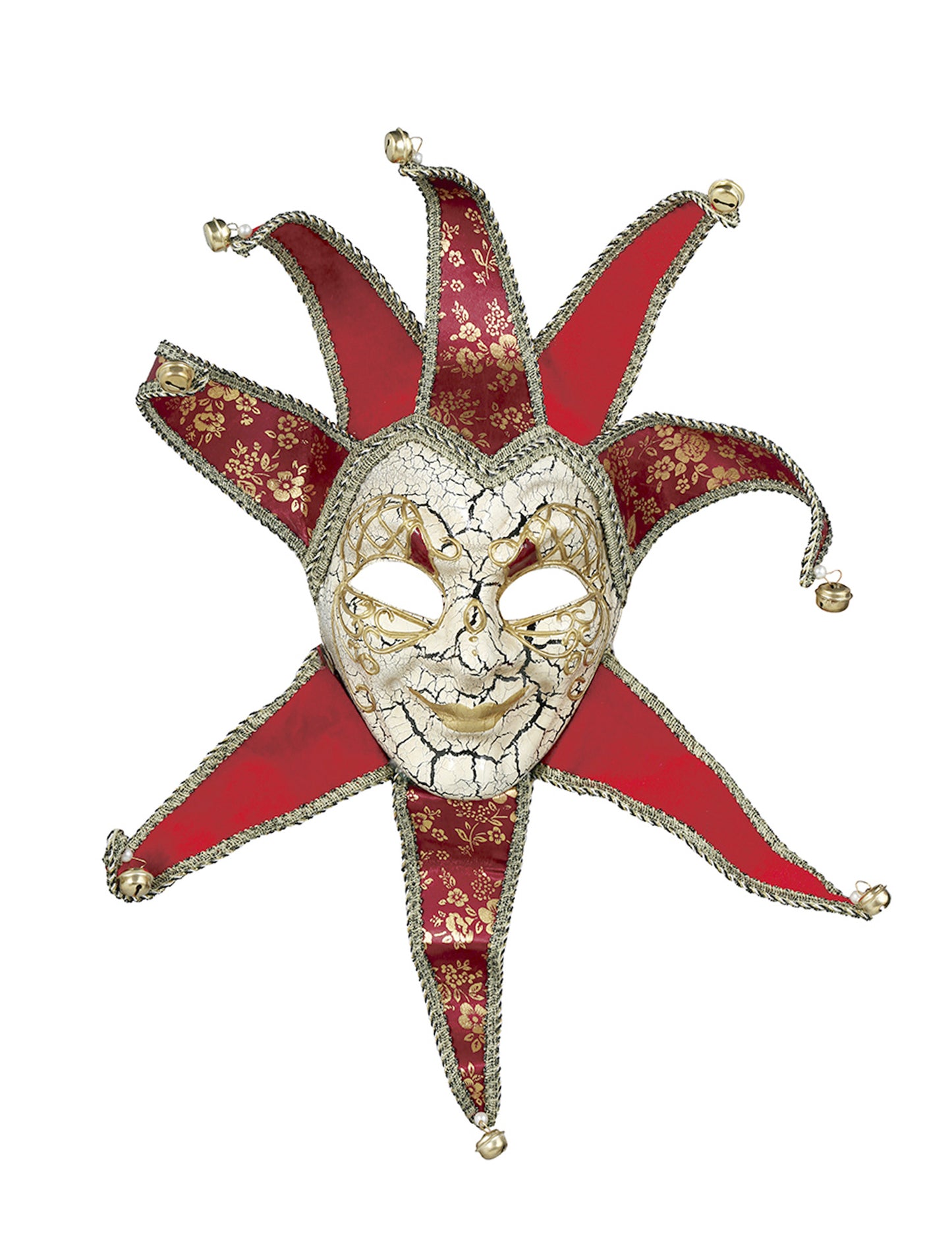 Veneziánská maska pro muže červená a zlatá 