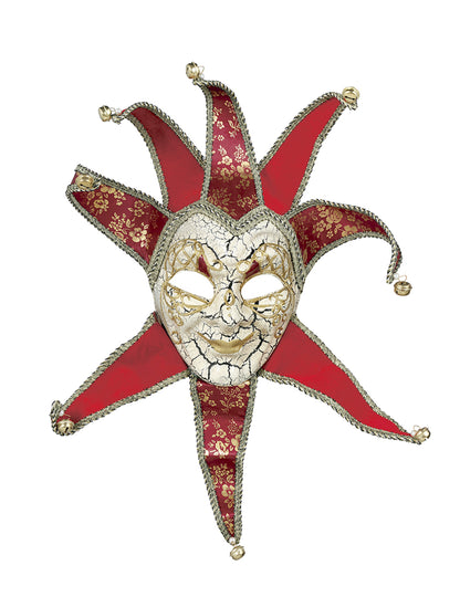 Veneziánská maska pro muže červená a zlatá 