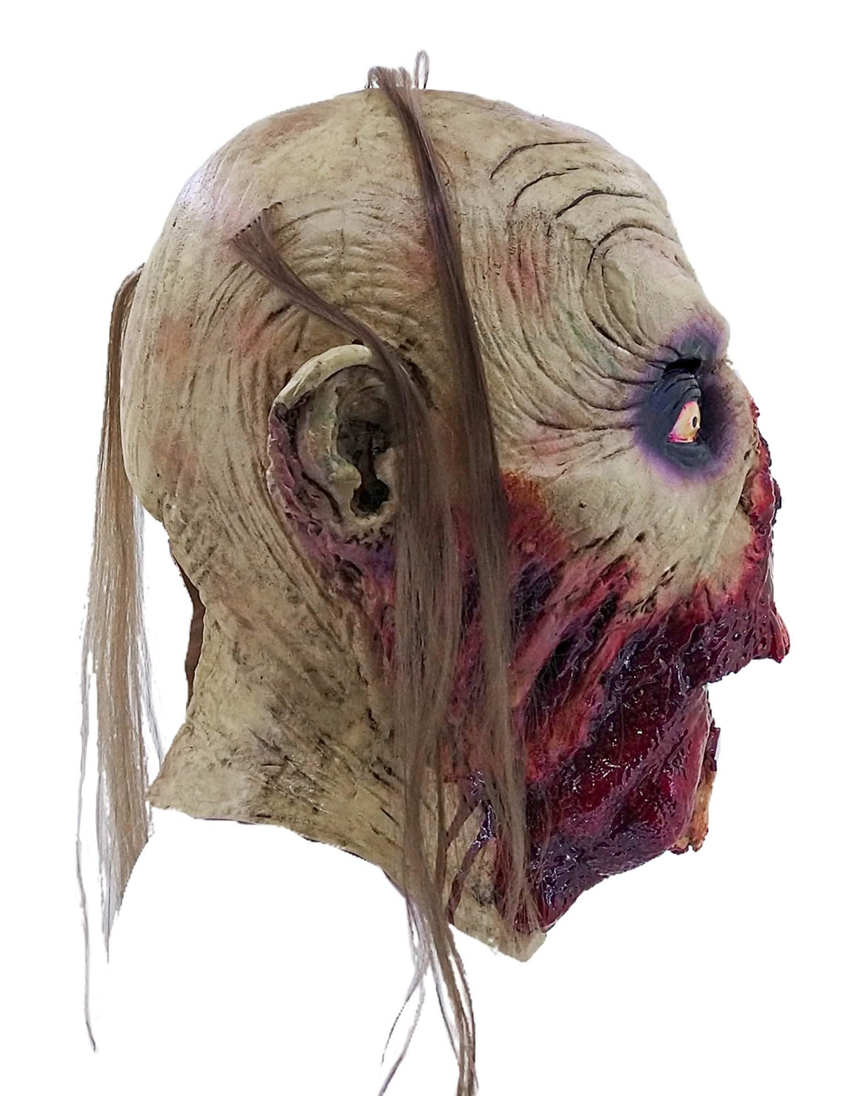 Boční pohled na krvavý zombie masku