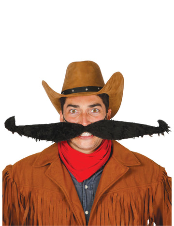 Maxi černý knír 55 cm dospělý