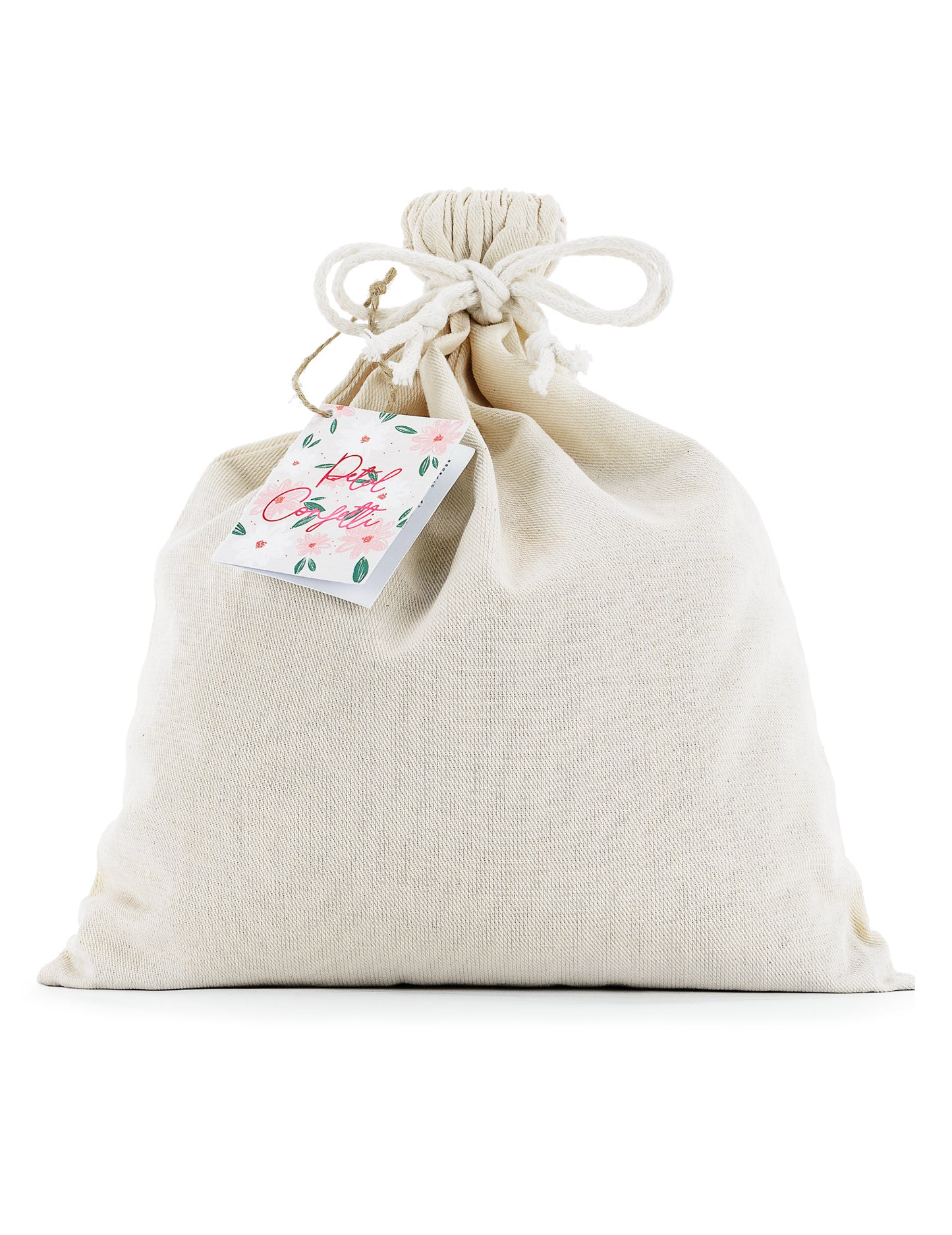 Sac de transport en coton des confettis de fleurs naturelles séchées pour fête rose et orangé