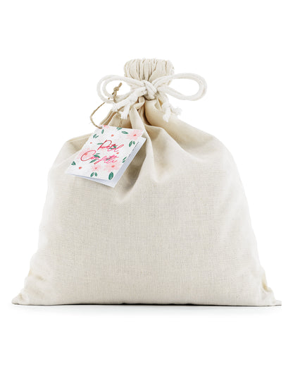 Sac de transport en coton des confettis de fleurs naturelles séchées pour fête rose et orangé