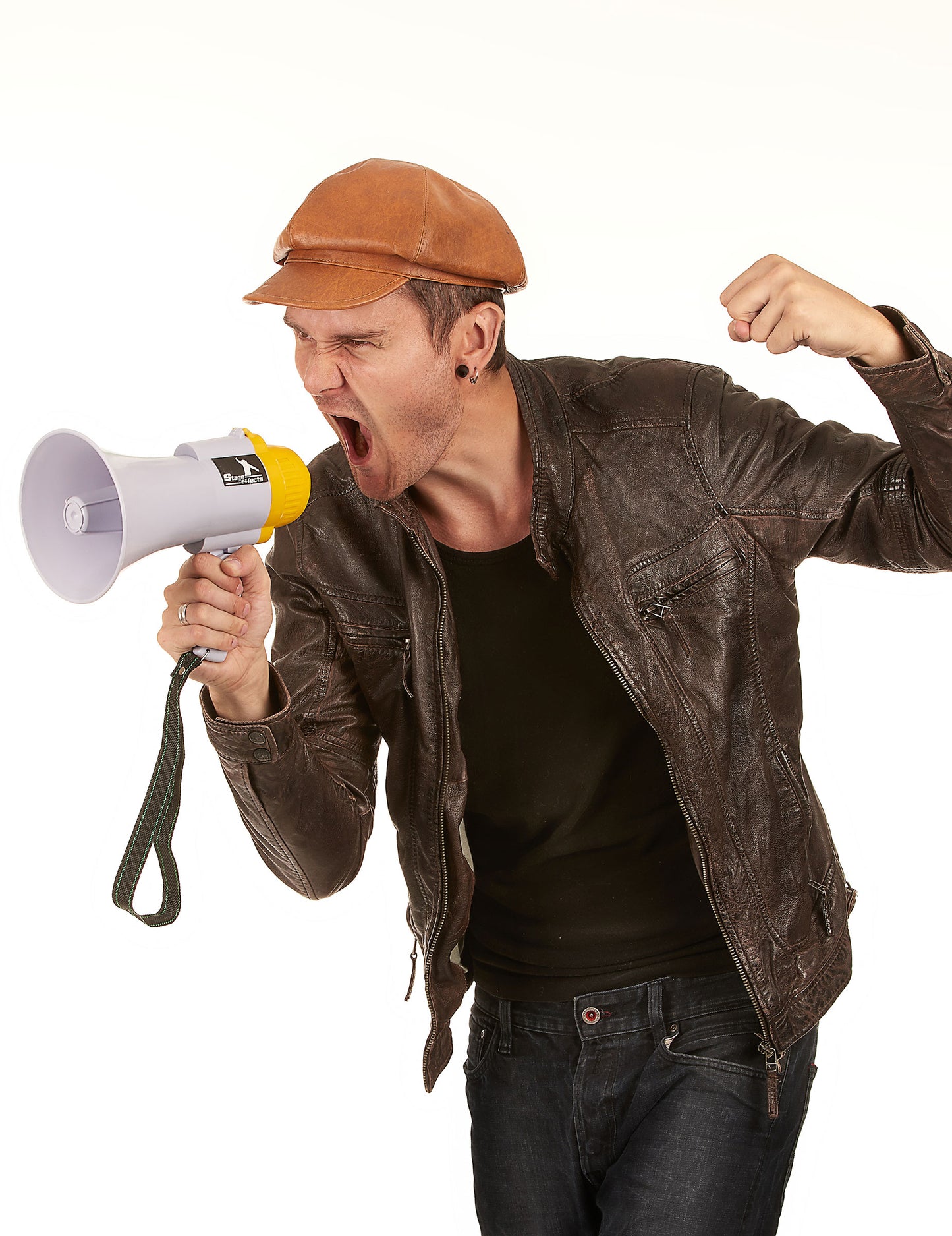 Mise en situation du mégaphone pour adulte