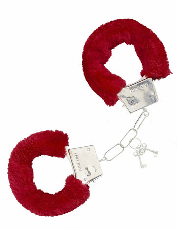 Pouta z červené kožešiny pro dospělé