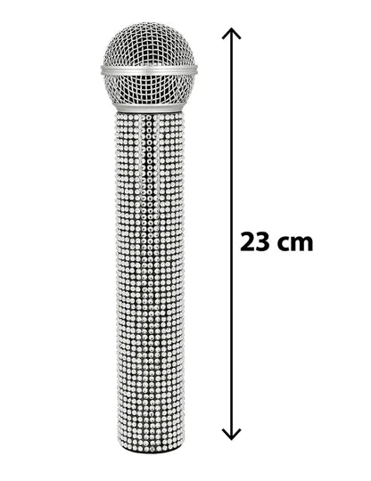 Mikrofon se stříbrnými kamínky 23 cm