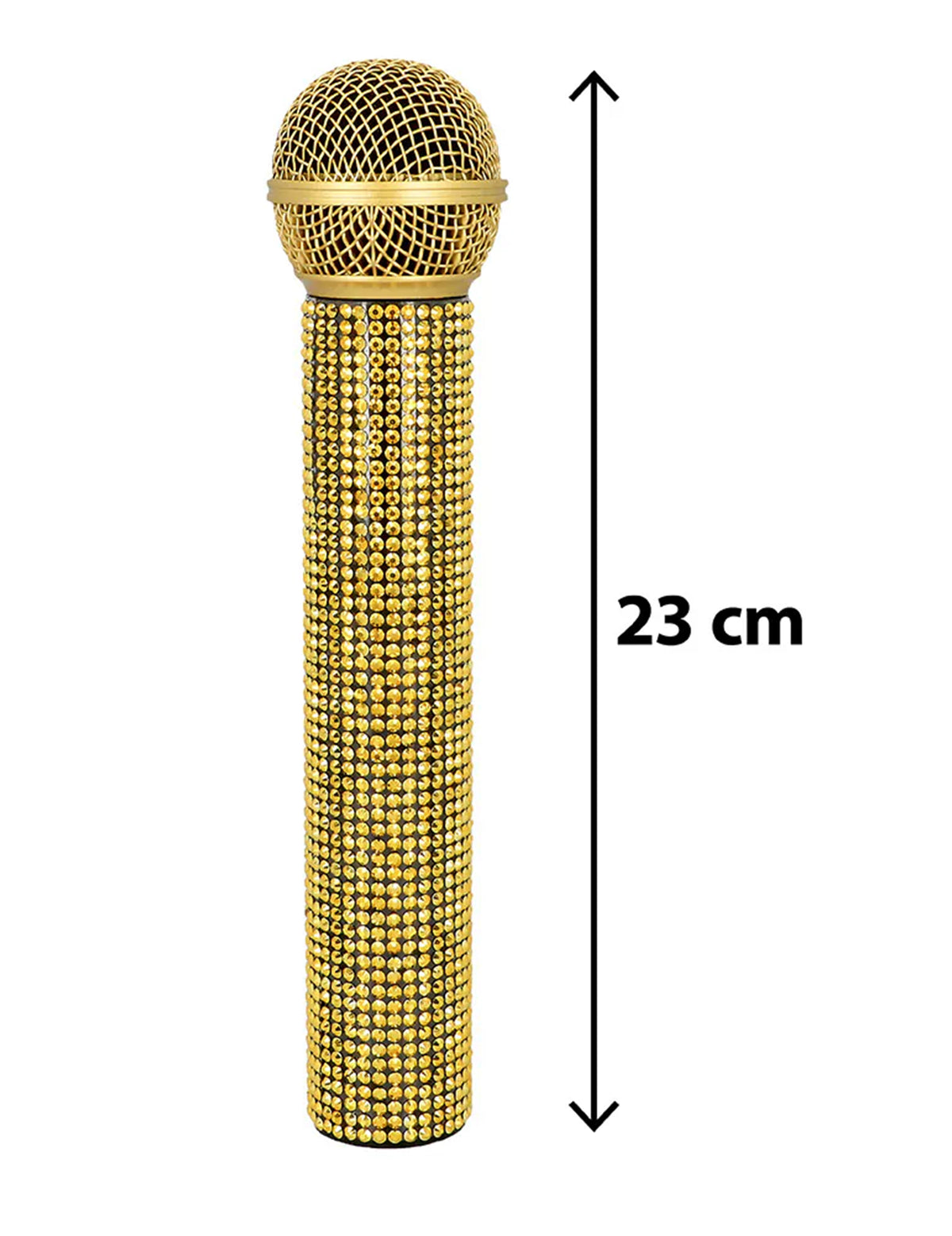 Mikrofon se zlatými kamínky 23 cm