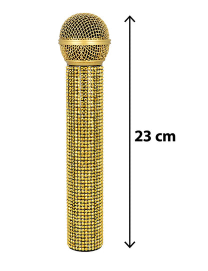 Mikrofon se zlatými kamínky 23 cm