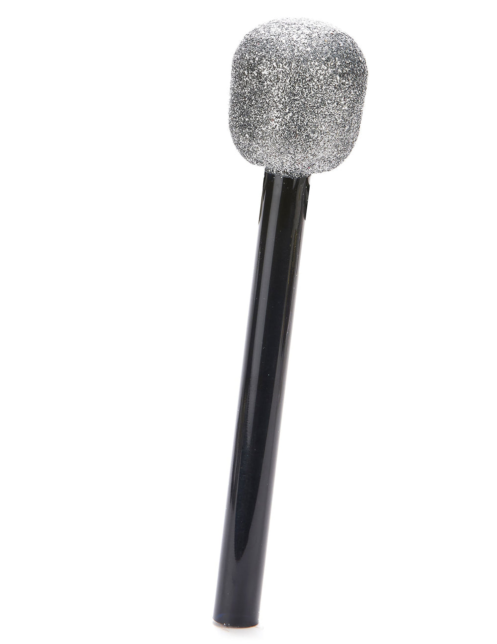 Micro chanteur pour adulte et enfant noir et argenté à paillettes