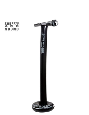 Micro sur pied gonflable Super-Star pour adulte noir et gris sonore