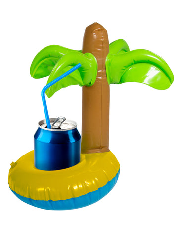 Porte-gobelet Palmier pour piscine gonflable marron vert jaune et bleu