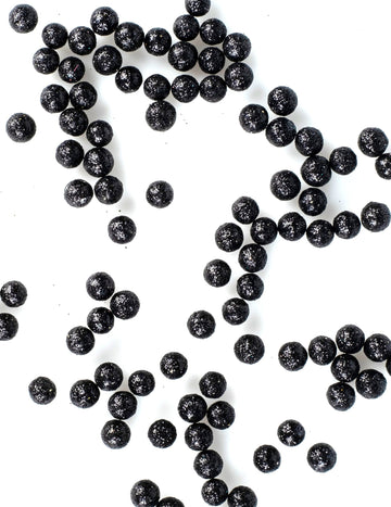 Mini černé třpytivé kuličky 8 mm 10 g