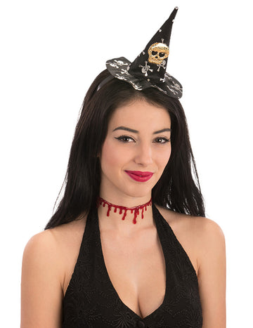 Halloween Lebka Čarodějnice Klobouk Mini Dámský