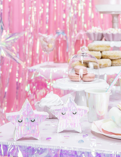 Mini duhová hvězda piñata 10.5 cm na ozdobu