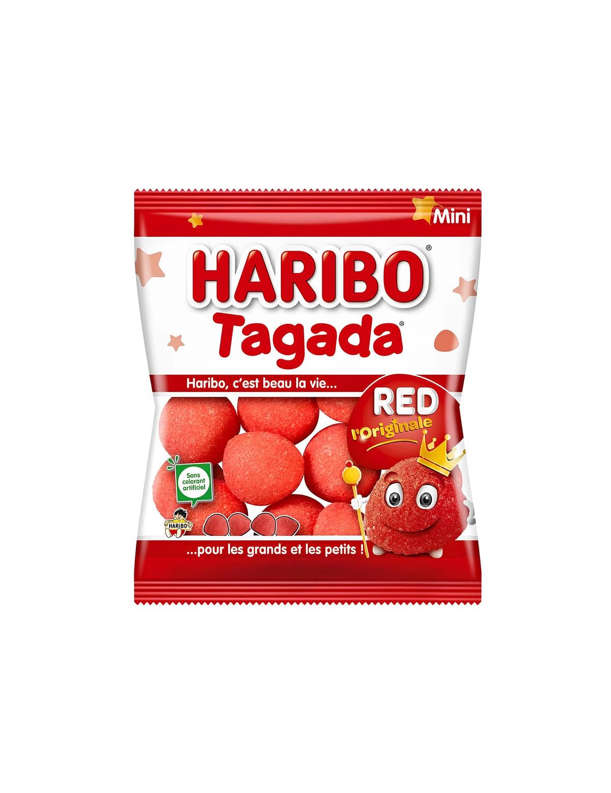 Mini sáček bonbonů Haribo Tagada pro dítě červená