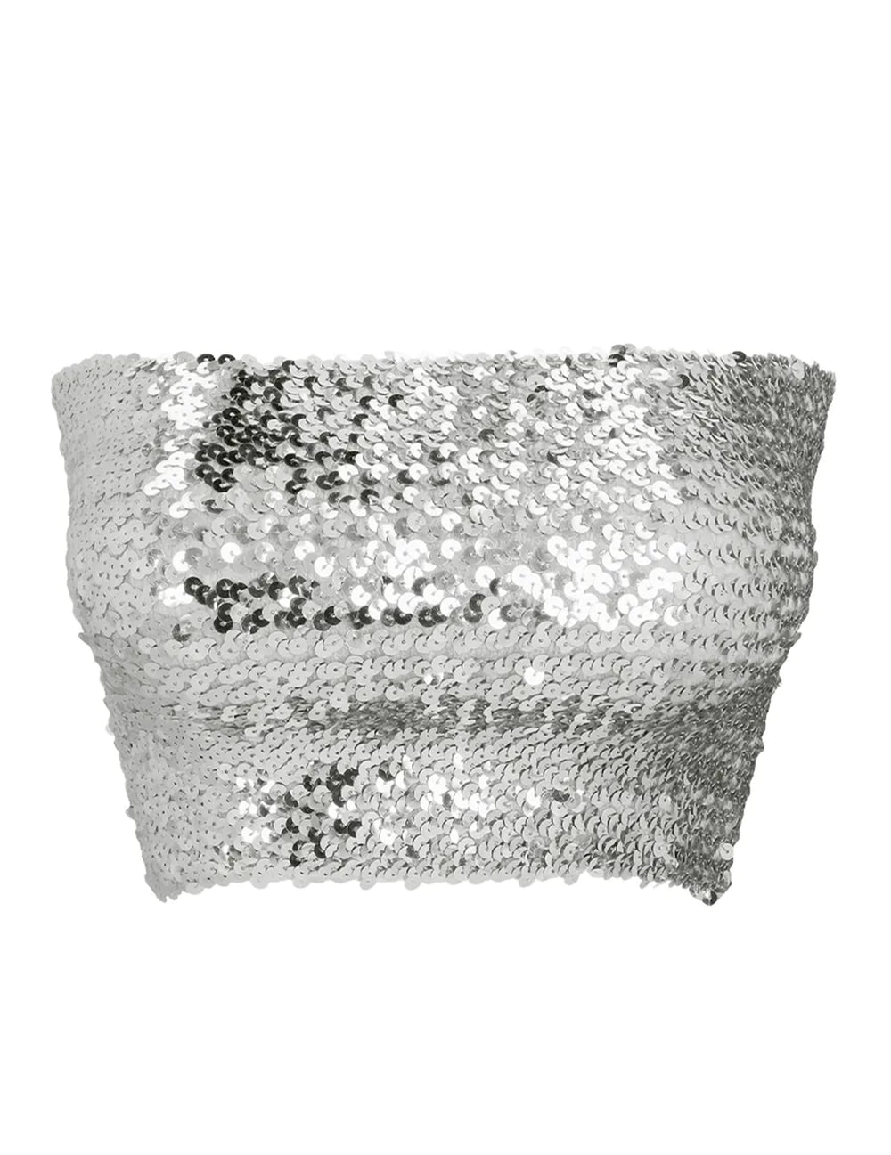 Gros plan sur les sequins du mini top à sequins pour femme
