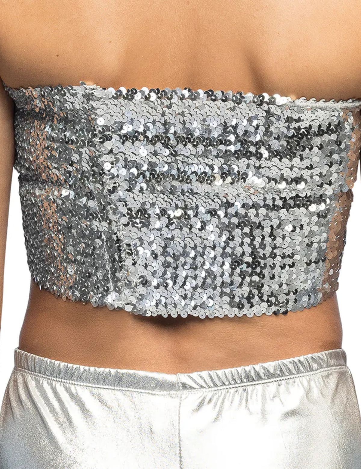 Vue de dos du mini top à sequins pour femme