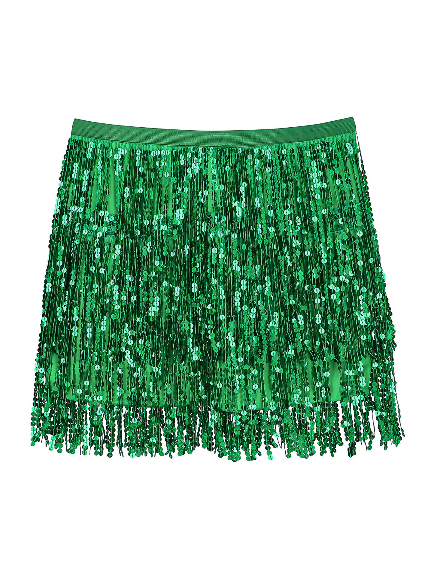 Dámská zelená mini sukně s flitry 