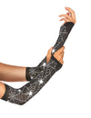 Mitaines toiles d'araignées Halloween pour femme noires et blanches avec motifs araignées