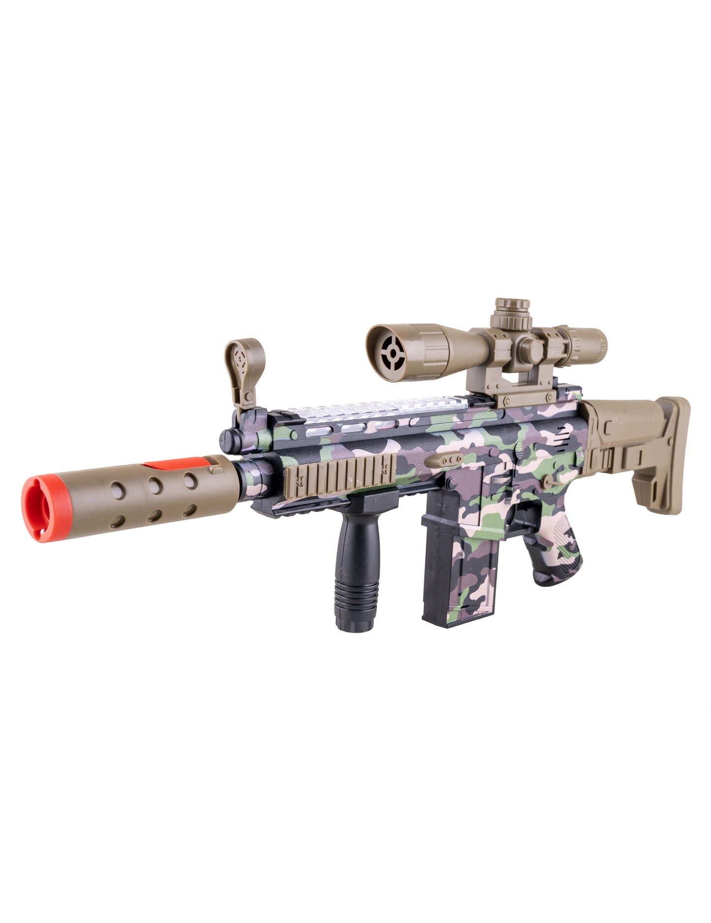 Maskovací kulomet s kouřovým efektem, zvukem a světlem 