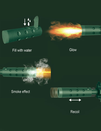 Maskovací kulomet s kouřovým efektem, zvukem a světlem 