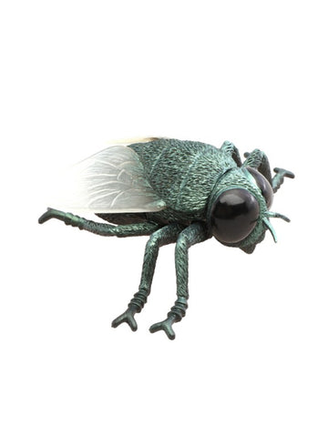 12 cm große, grüne schimmernde Fliege aus Kunststoff