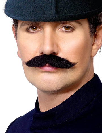 Moustache agent de police anglais pour adulte noire