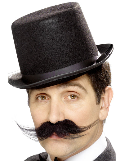 Moustache gentleman pour adulte noire à pointes relevées