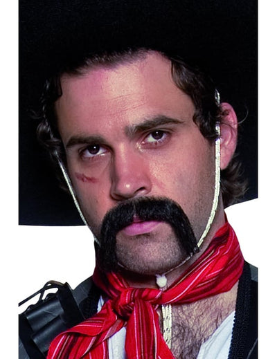 Moustache western mexicain pour adulte noire