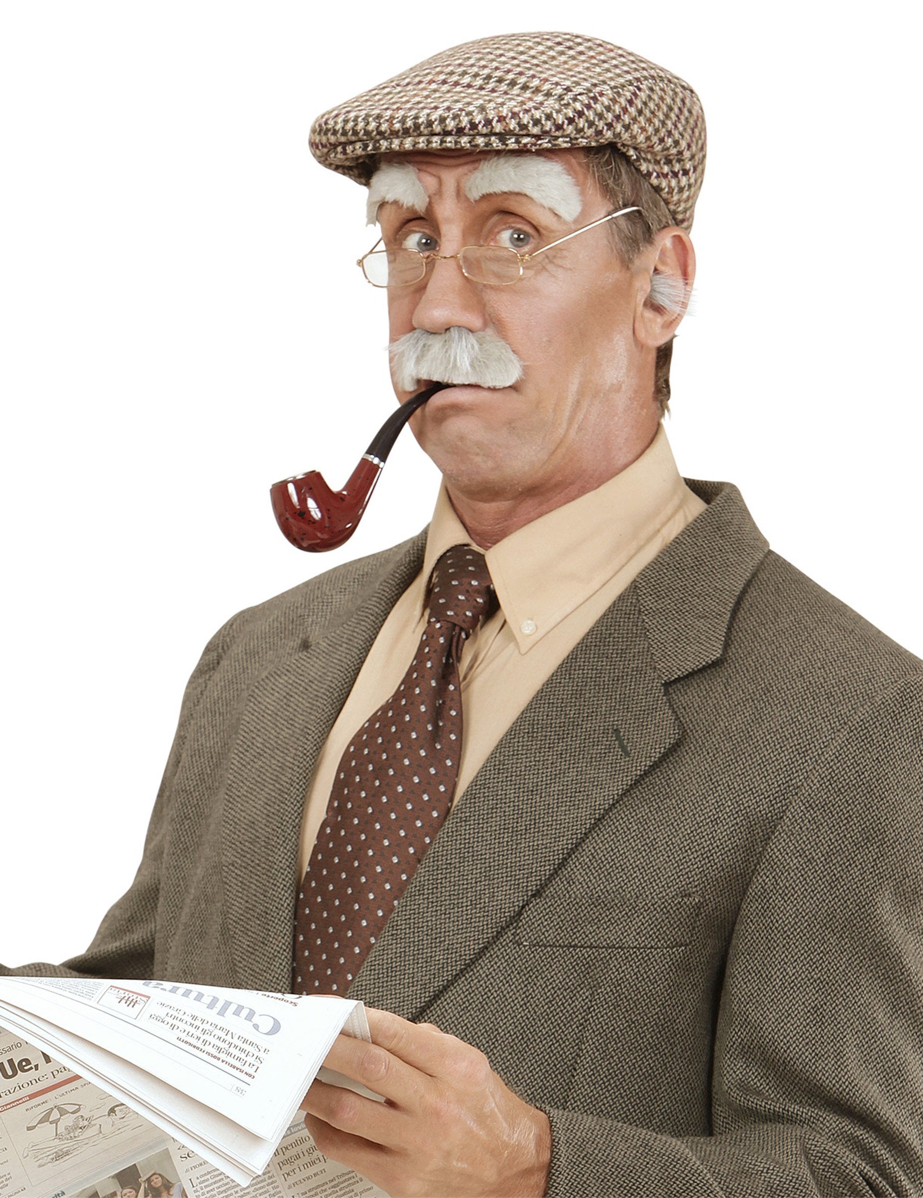 Rendu porté de la moustache et sourcils vieillard