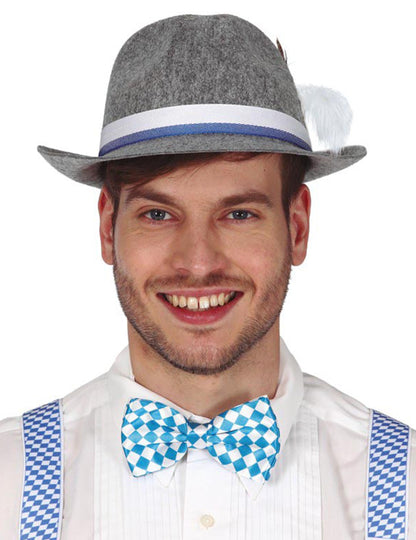 Nœud papillon Bavarois à carreaux bleus et blancs