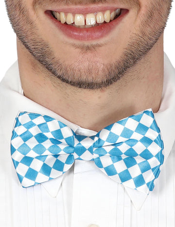 Bavorský motýlik s modrou a bielu kontrolu