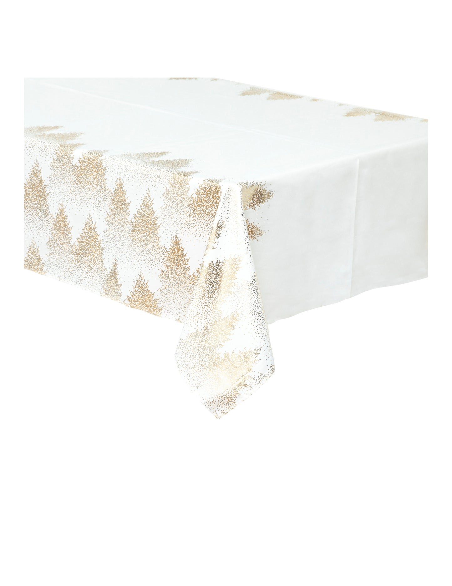 Bílo-zlatý ubrus z jedle 140 x 240 cm polyester