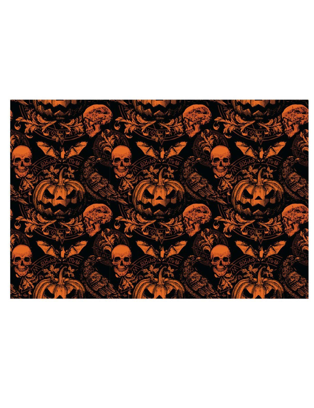 Détail du motif de la nappe citrouille gothique
