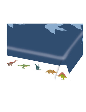 Velký modrý papírový ubrus dinosaurů 115 x 175 cm k narozeninám