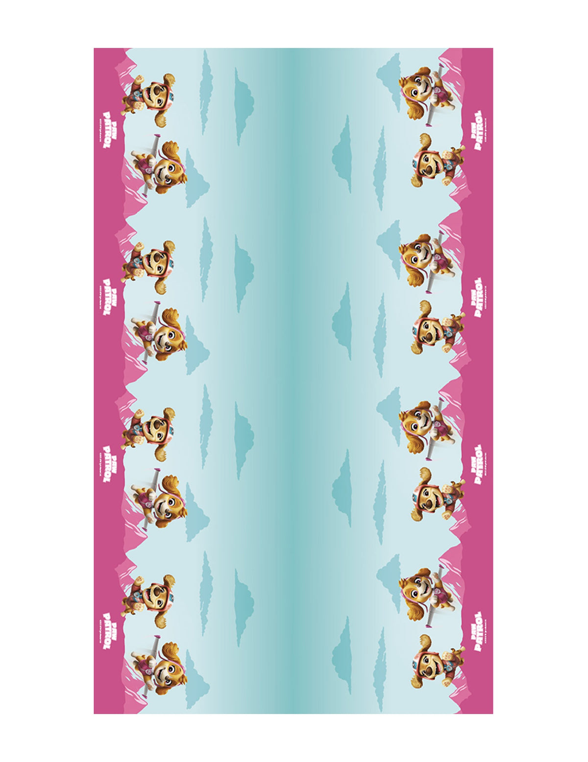 Růžový papírový ubrus Tlapková patrola 136cm x 228cm