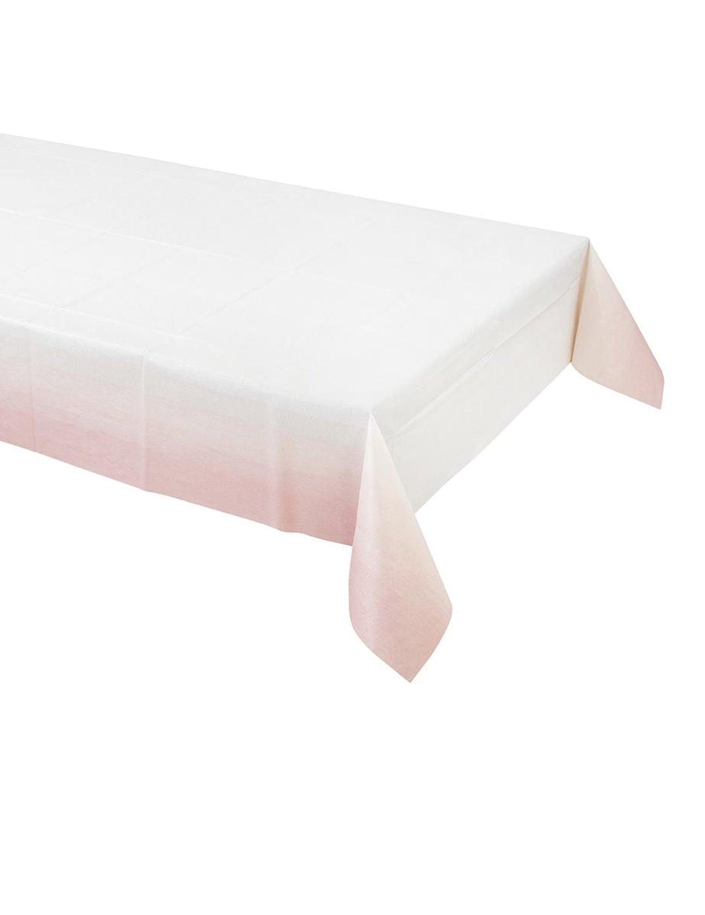 Pudrově růžový a bílý papírový ubrus 180 x 120 cm jednorázové