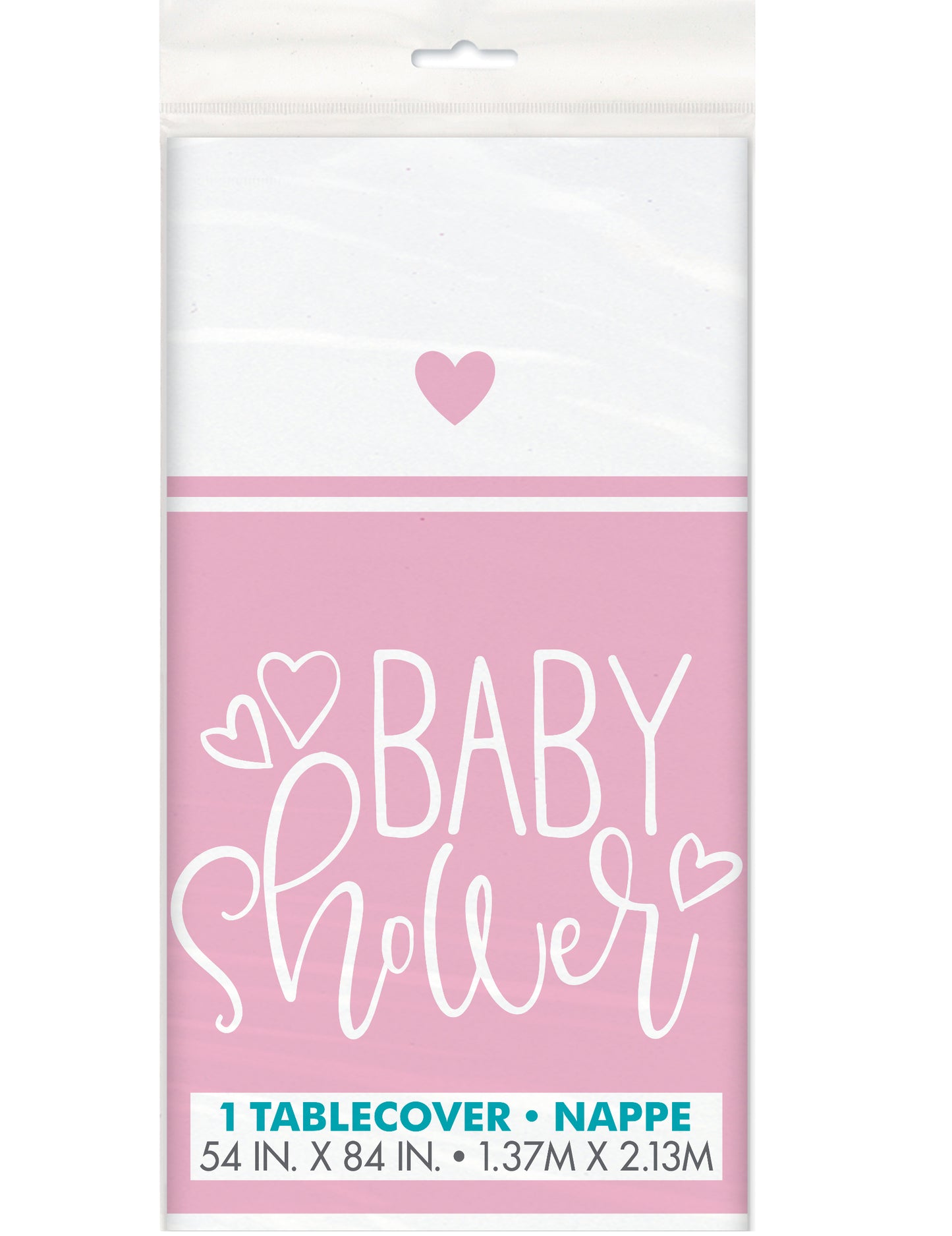Růžový plastový ubrus pro miminko 137 x 213 cm pro dívku
