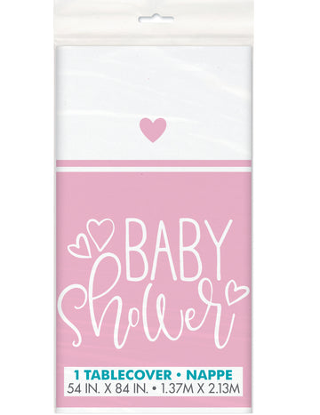 Růžový plastový ubrus pro miminko 137 x 213 cm pro dívku