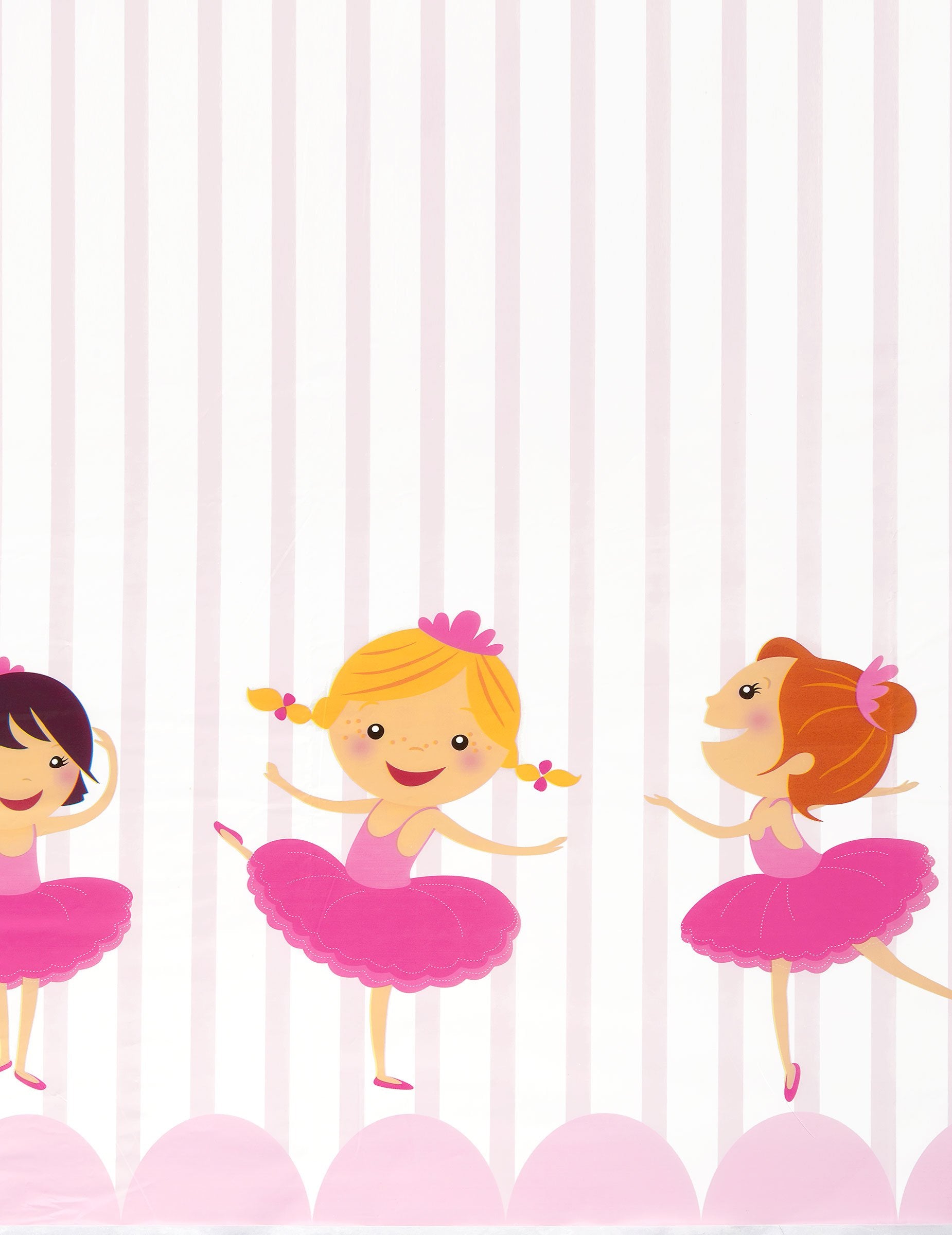 Détail des illustrations de la nappe en plastique ballerines thème danse
