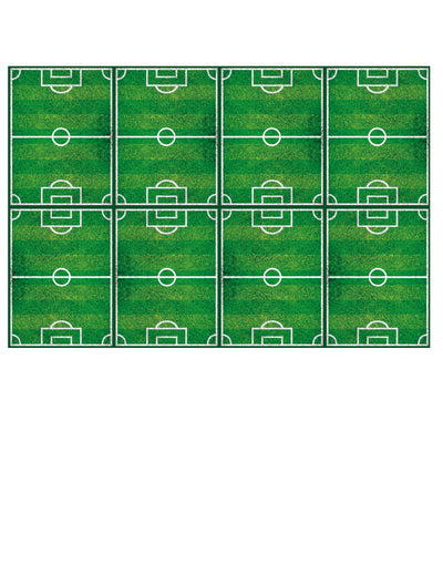 Nappe en plastique football pour fête verte motif terrain de foot