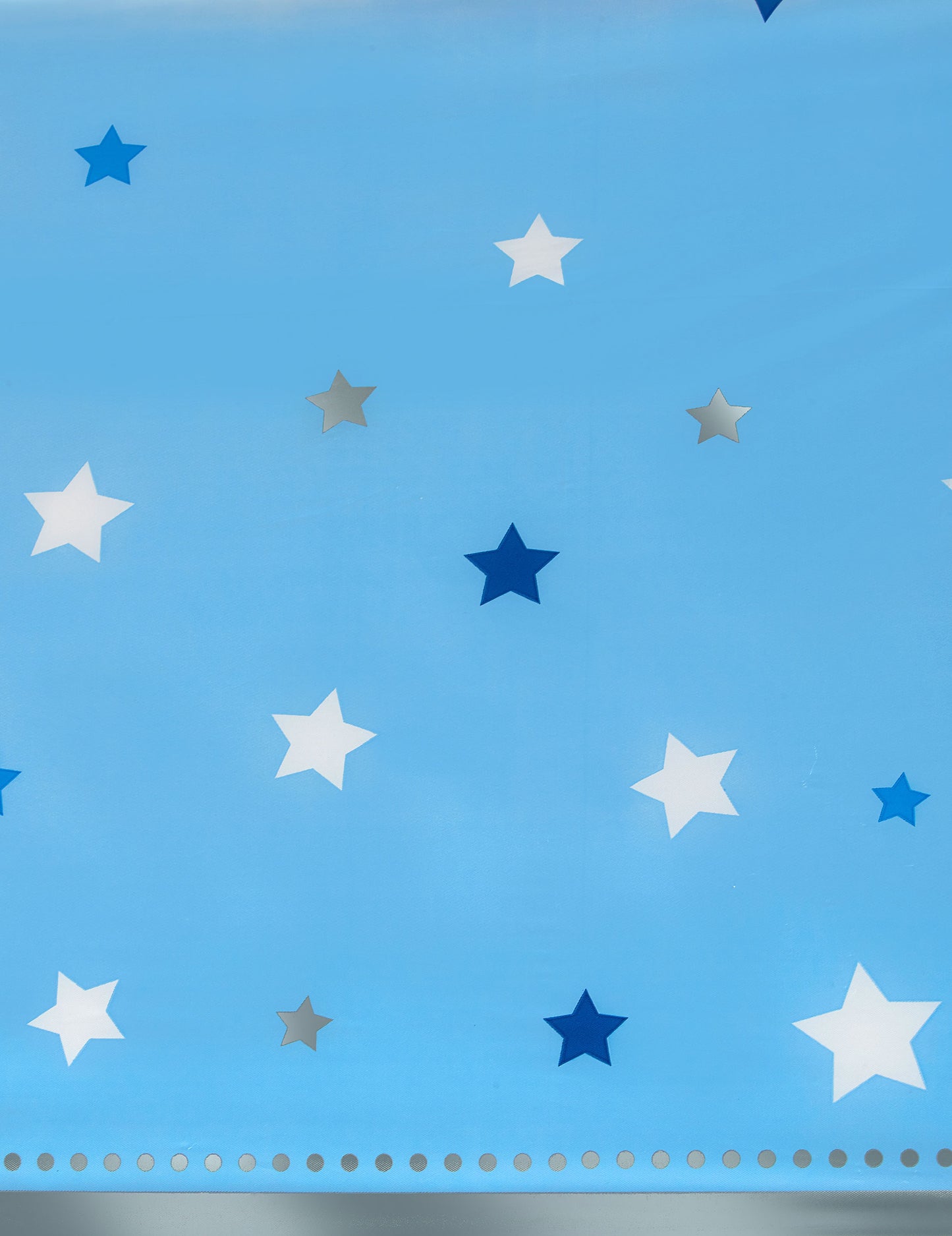 Jeden malý hvězdicový modrý plastový ubrus 137 x 259 cm s hvězdami