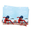 Nappe en plastique Miraculous Ladybug pour enfant rouge et bleue avec décor de Paris