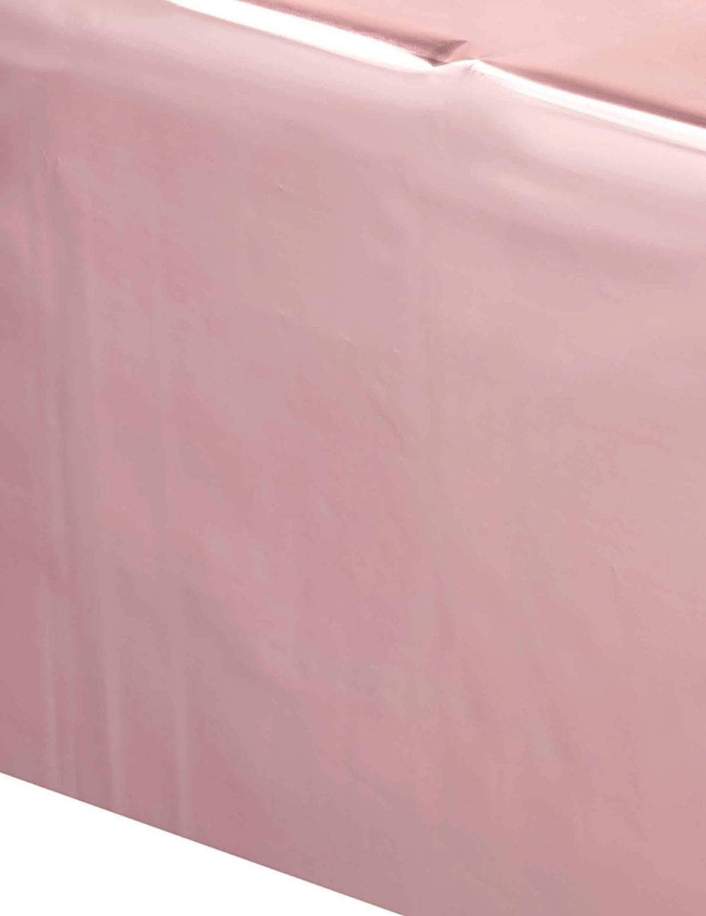 Detail materiálu růžové zlato plastového ubrusu na párty