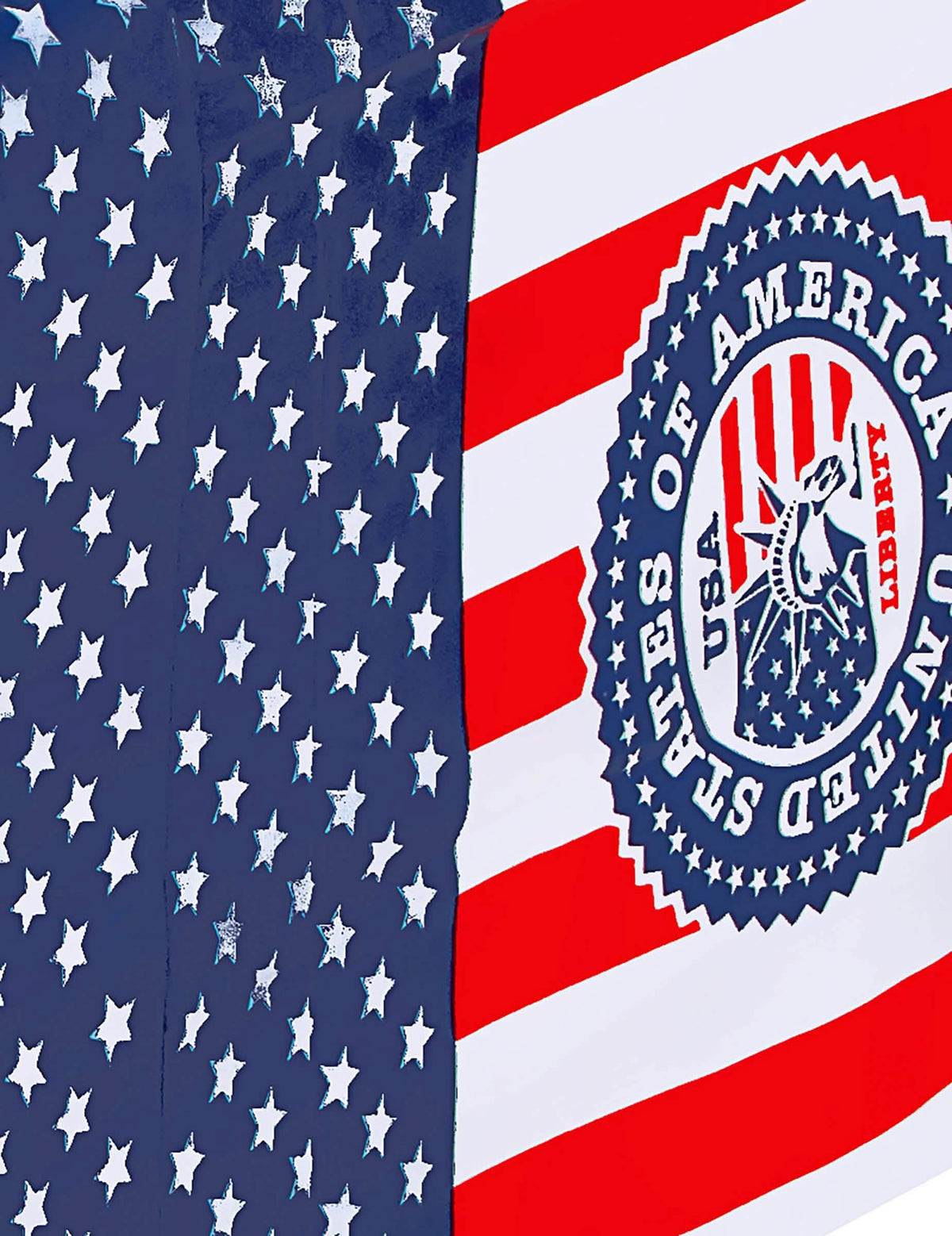 Detail na logo a vzory ubrusu usa na oslavu