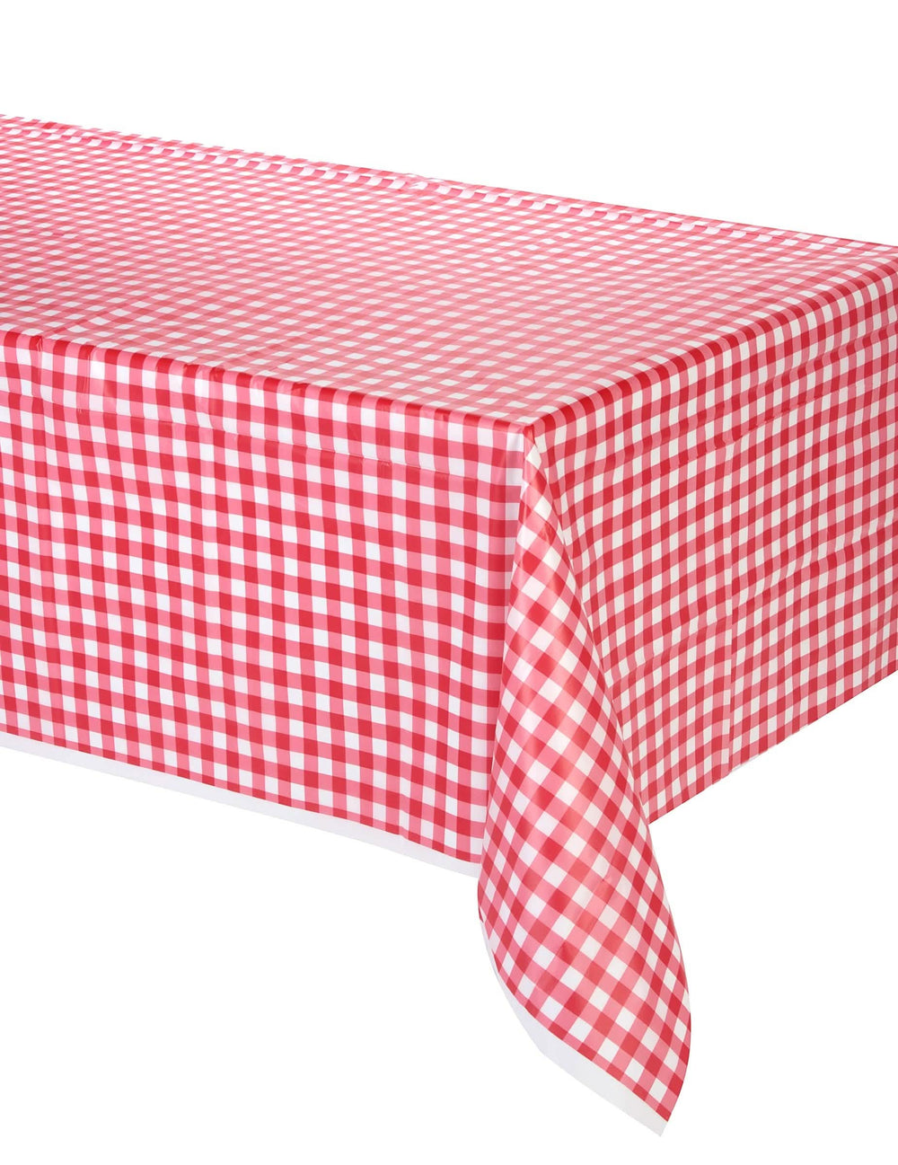 Plastový ubrus v červené a bílé kostce