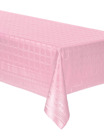 Pastelově růžový damaškový papírový ubrus z role 6 m