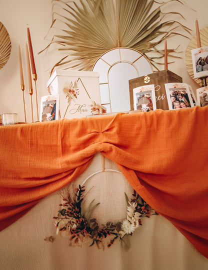 Bavlněný ubrus z pálené zeminy 130 x 240 cm bohémský